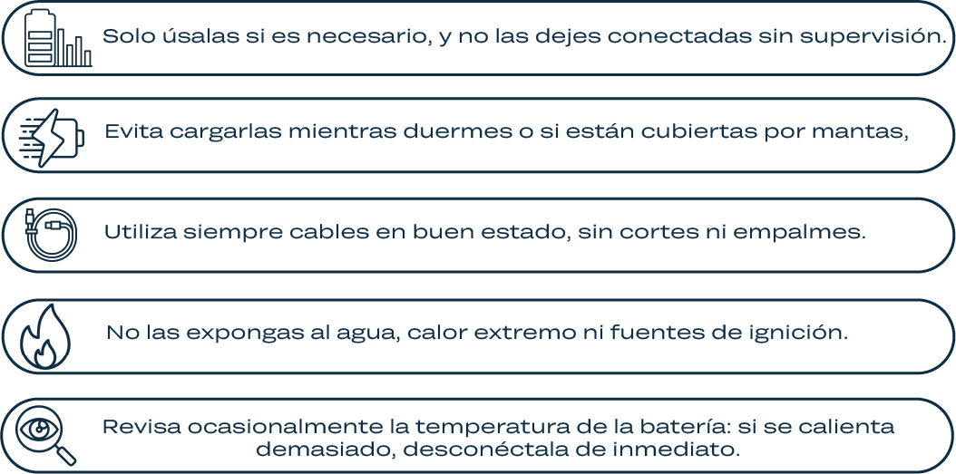 recomendaciones baterías en el equipaje