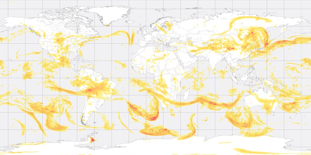 Mapa del mundo de turbulencias